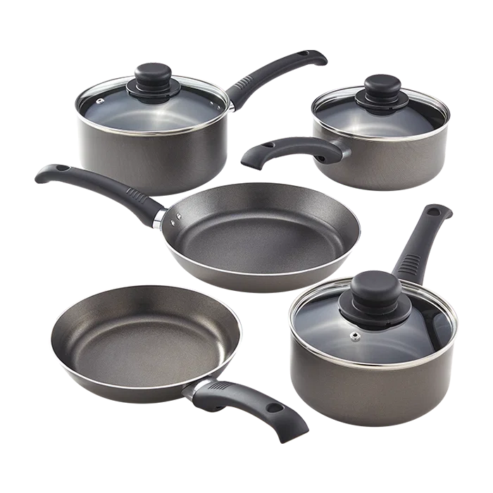 Image of Judge Everyday 5 Piece Saucepan Set, Non-Stick, Pewter