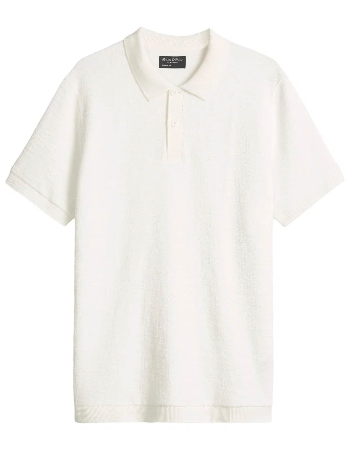 Polo shirt made from a cotton blend in bouclé structure
