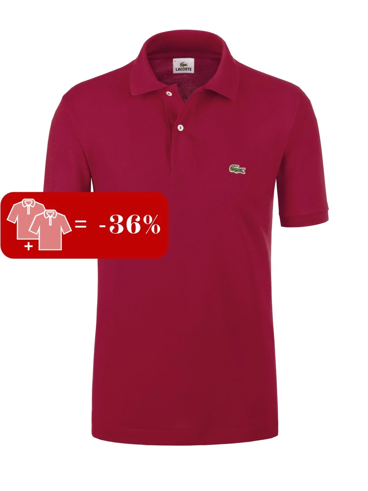 Solid-coloured piqué polo shirt with small crocodile patch, Classic Fit