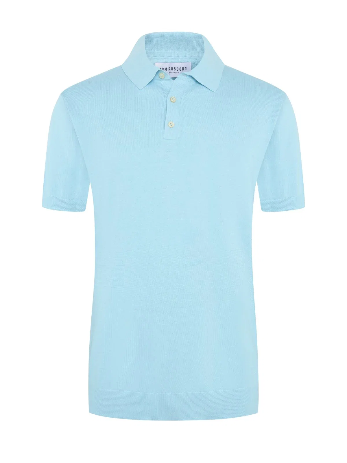 Solid-colored cotton knit polo shirt