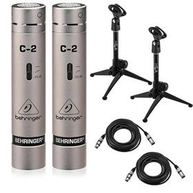 Behringer C-2 Matched Studio Microphones, Pair, with 2x Stand and 2x XLR Cable
