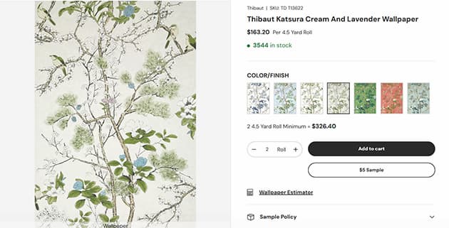 Thibaut Katsura Cream And Lavender Wallpaper