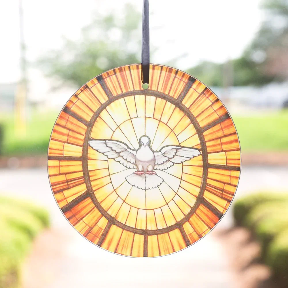 St. Peter's Basilica Dove Window Glass Suncatcher - 6
