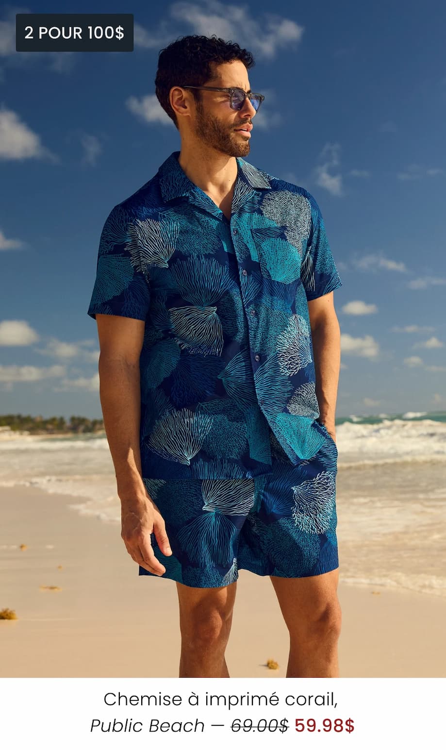 Chemise à imprimé corail