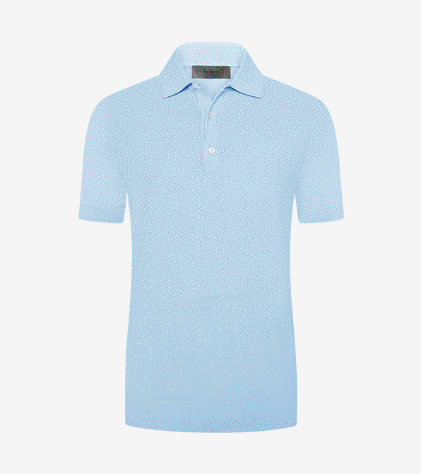 Unifarbenes Poloshirt aus ägyptischer Baumwolle in Reiskornstruktur