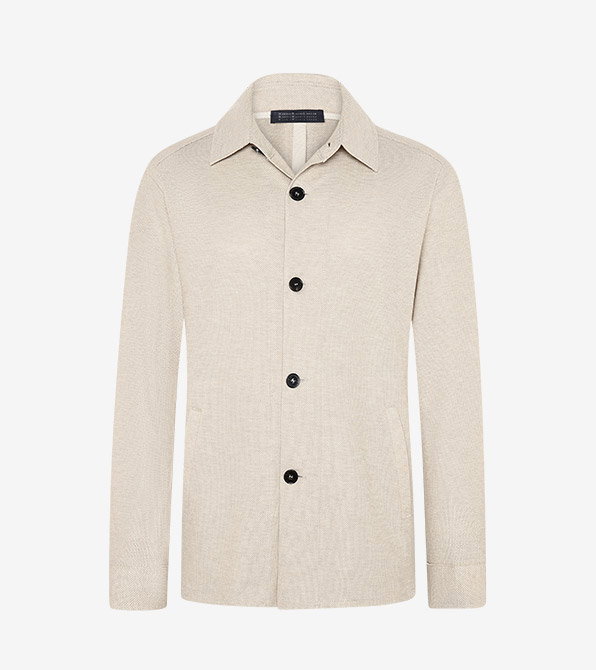 Strukturiertes Overshirt aus Baumwolle mit Umlegekragen