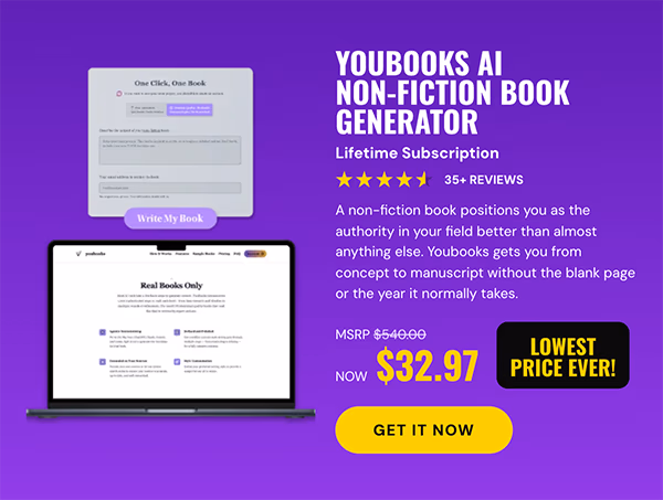 Youbooks AI Non-Fiction Book Generator: (Fan Plan) Lifetime Subscriptions