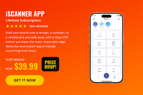 iScanner App: Lifetime Subscription