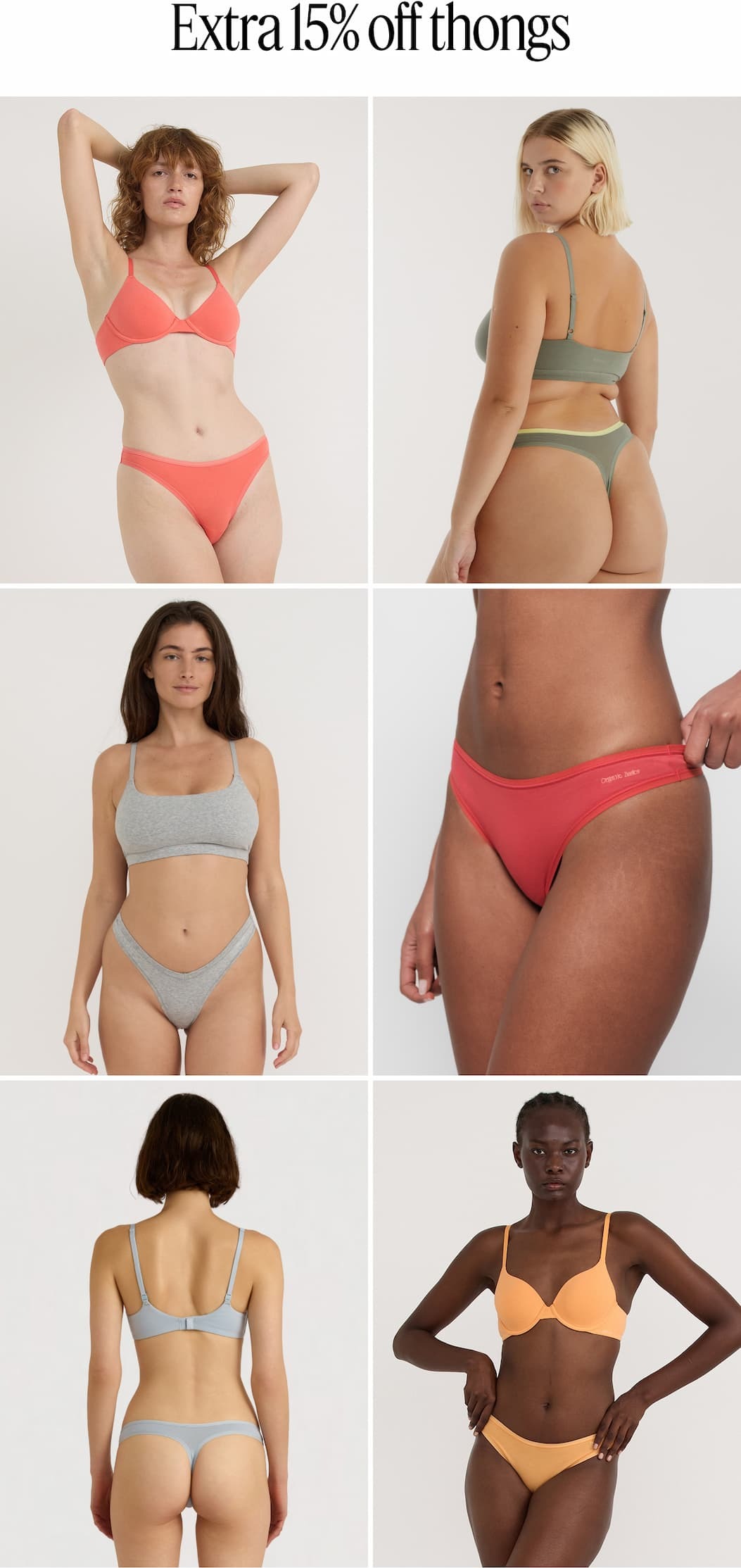 Extra 15% off thongs