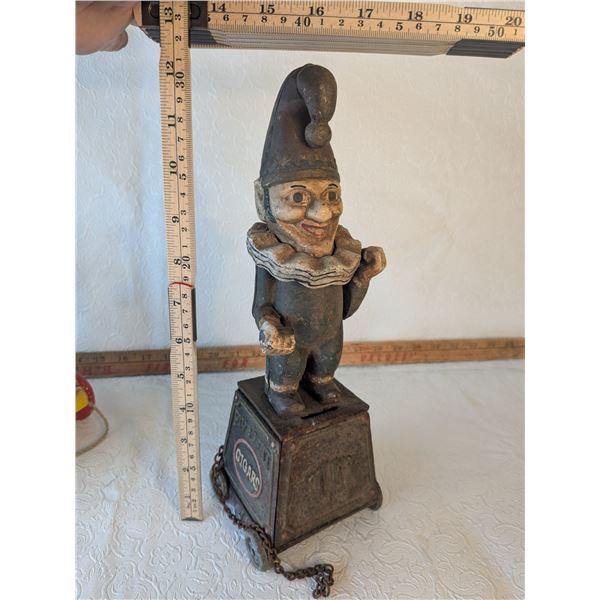 1875 Cast Iron Tobacco Store Punch Cigar Bank