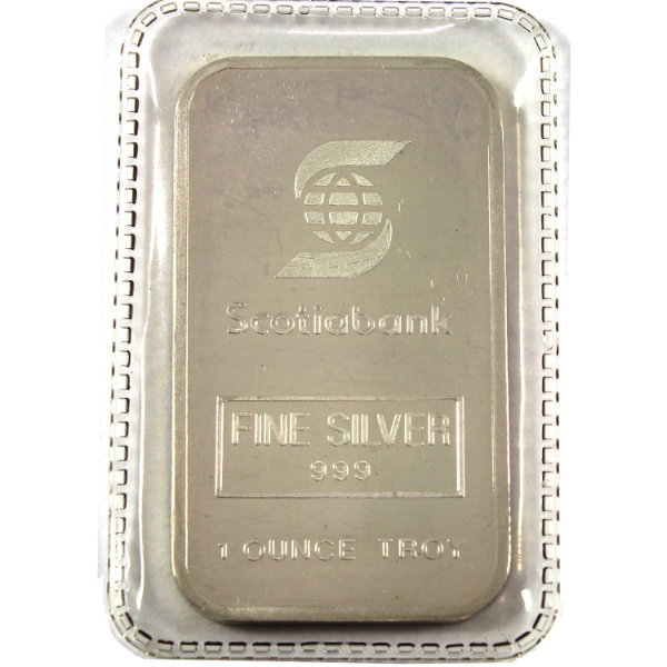 1oz Engelhard Canada Vintage Scotiabank .999 Silver Bar, SN: 008026 *Scarce!* (Tax Exempt)