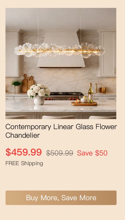 Contemporary Linear Glass Flower Chandelier