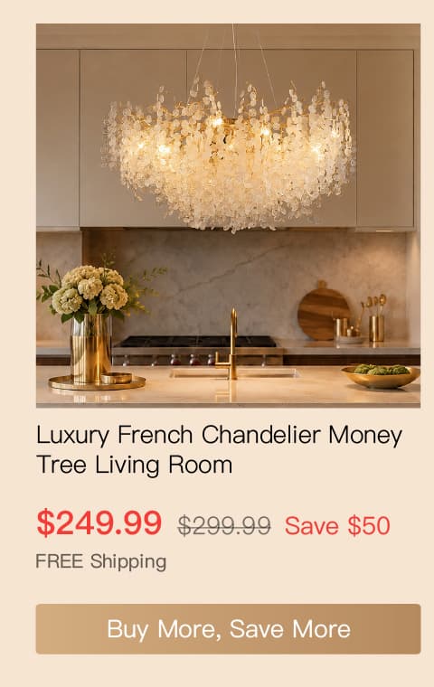 Luxury French Chandelier Money Tree Living Room