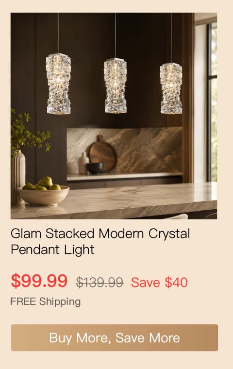 Glam Stacked Crystal Pendant Light