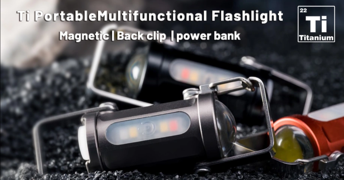 ENDOROL—Titanium Portable Multifunctional EDC Flashlight