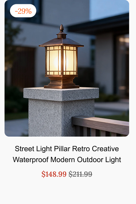 Street Light Pillar Retro Creative Waterproof Modern Outdoor Ligh