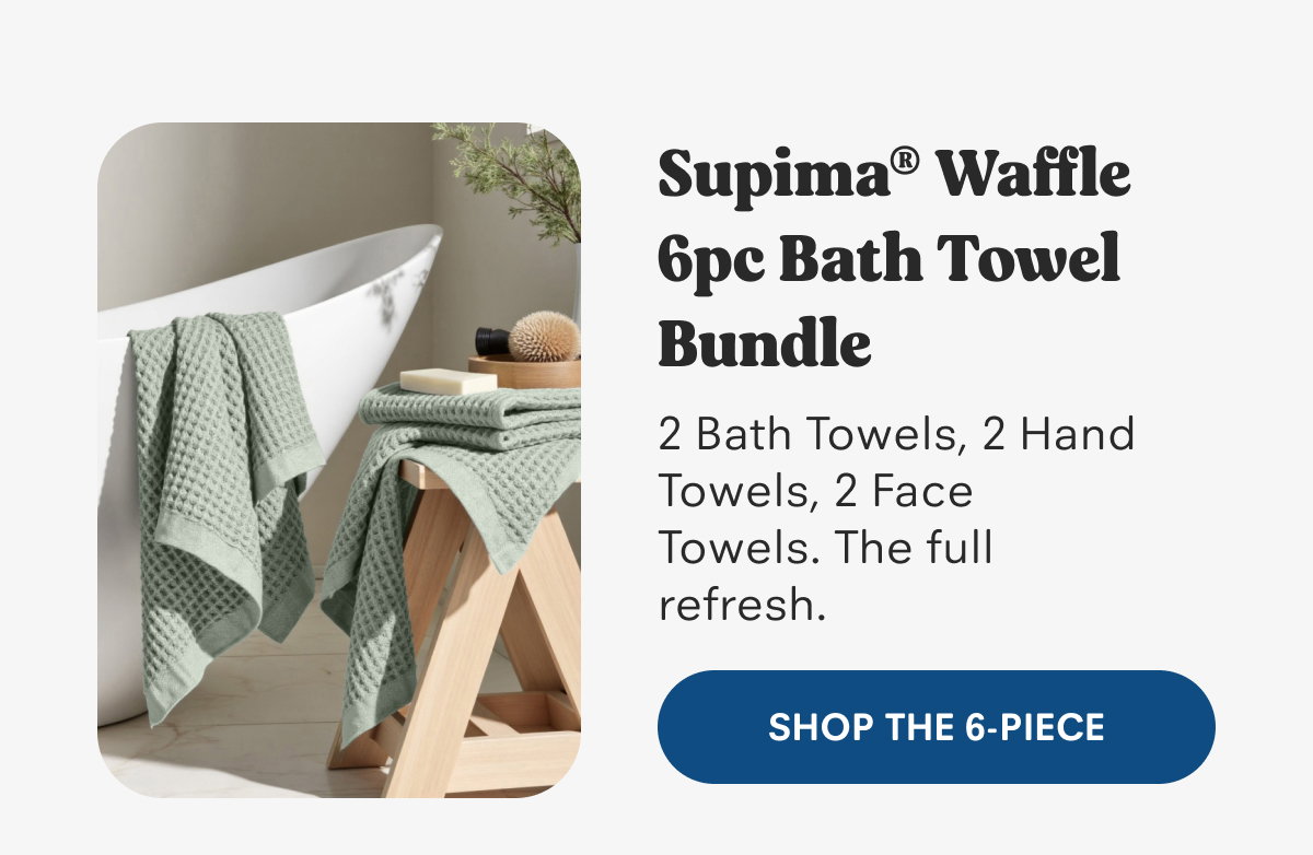 Supima® Waffle 6pc Bath Towel Bundle