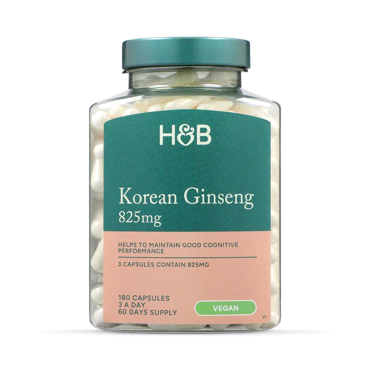 Holland and Barrett Ginseng Coreano 825mg 180 cápsulas