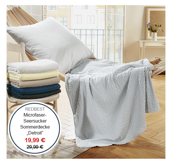 REDBEST Microfaser- Seersucker Sommerdecke „Detroit" 19,99 €!