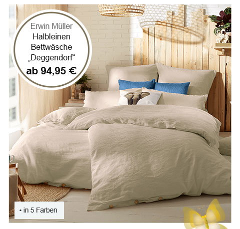 Erwin Müller Halbleinen Bettwäsche „Deggendorf“ ab 94,95 €! in 5 Farben!
