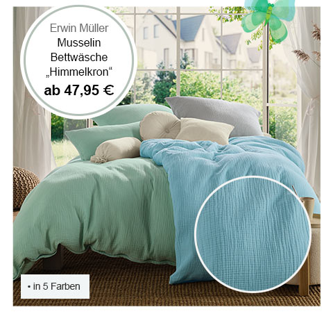 Erwin Müller Musselin Bettwäsche „Himmelkron“ ab 47,95 €! in 5 Farben!