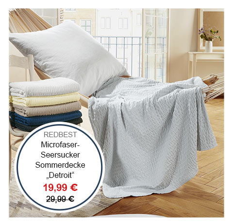 REDBEST Microfaser- Seersucker Sommerdecke „Detroit" 19,99 €!