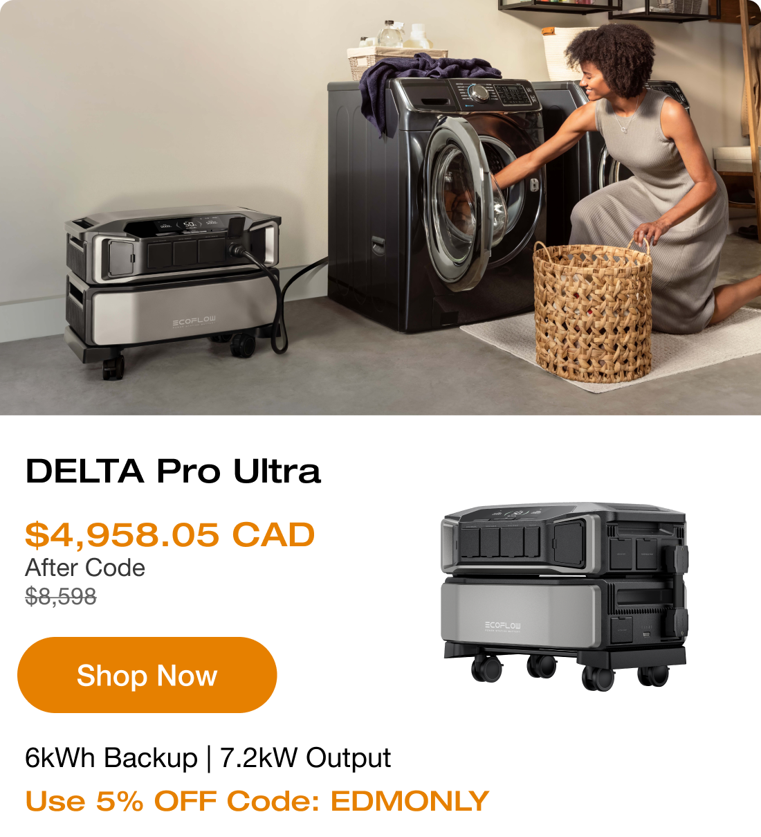 DELTA Pro Ultra 6kWh Backup | 7.2kW Output Use 5% OFF Code: EDMONLY