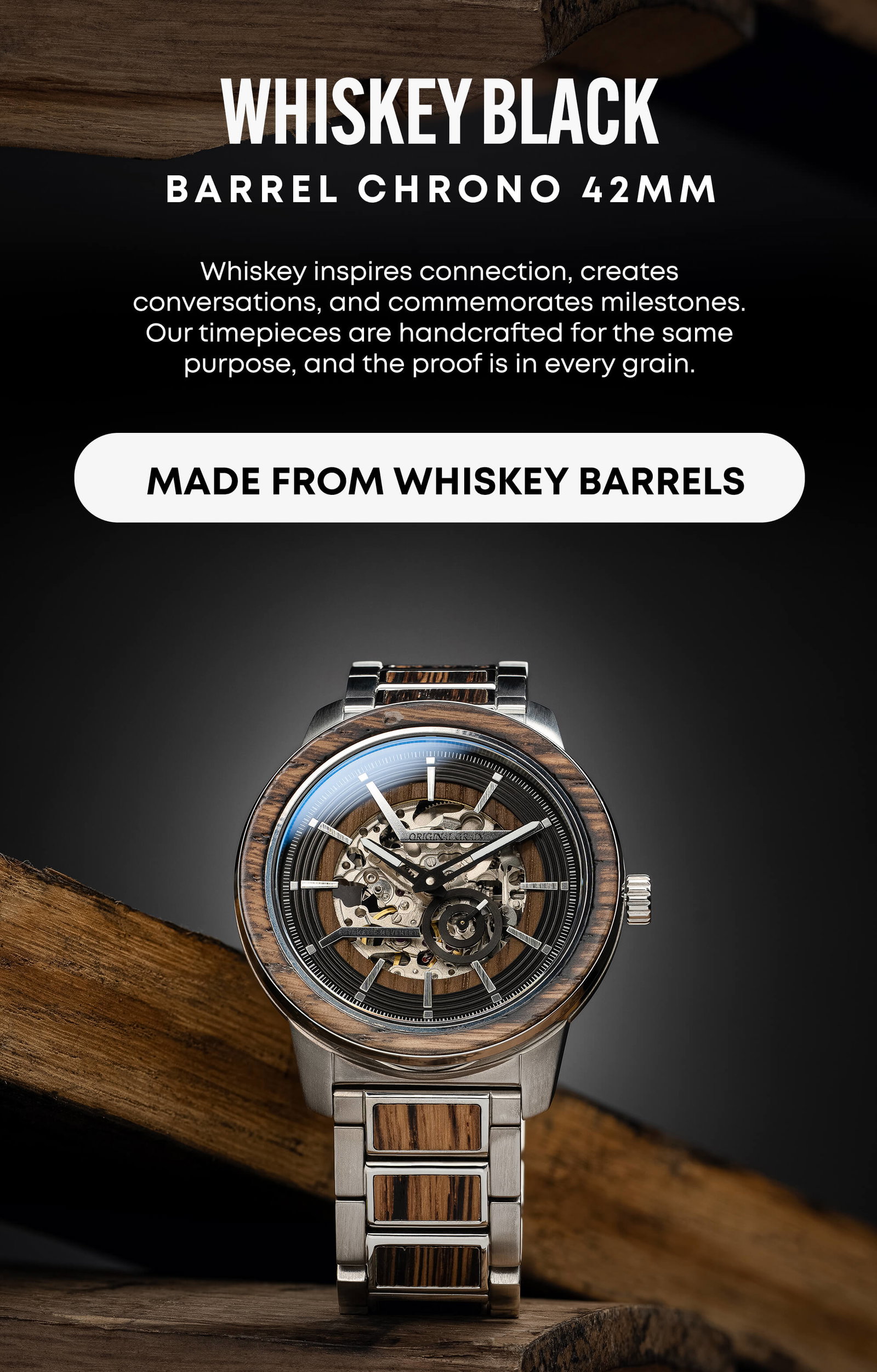 Made from whiskey barrels 