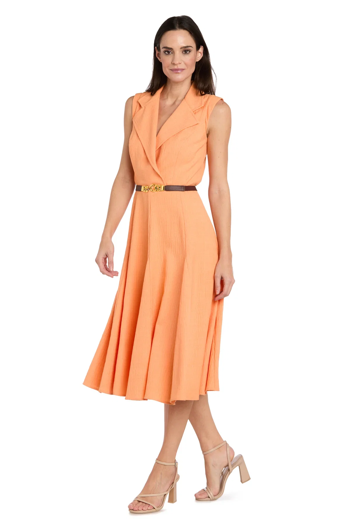 Image of Fit and Flare Shirt Dress with Belt