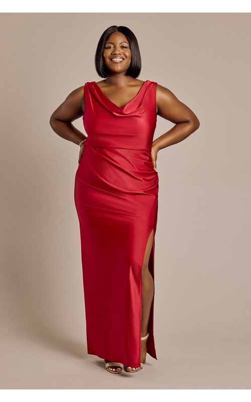 Cowl Neck Power Stretch Sheath Dress