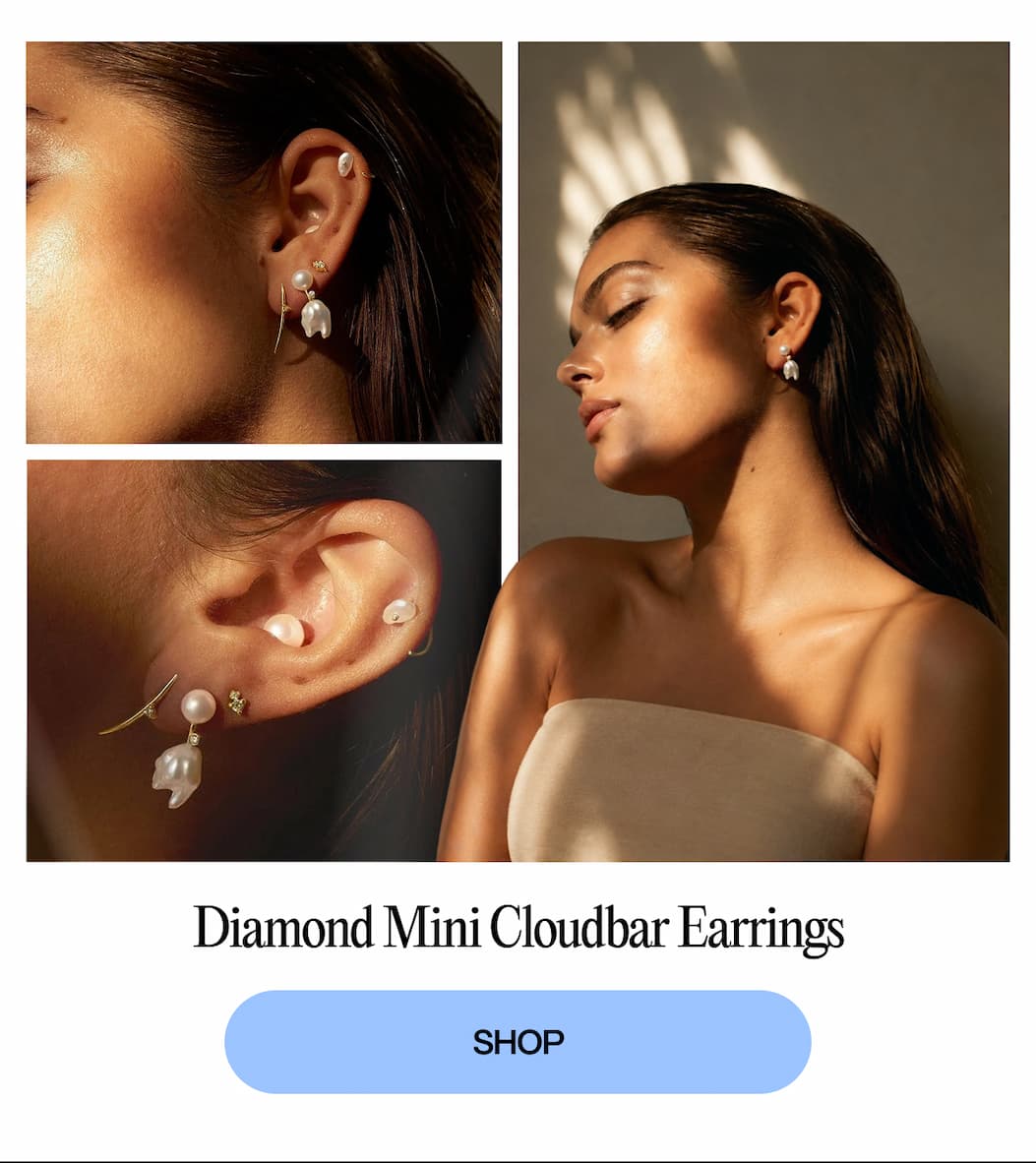 Diamond Mini Cloudbar Earrings | SHOP