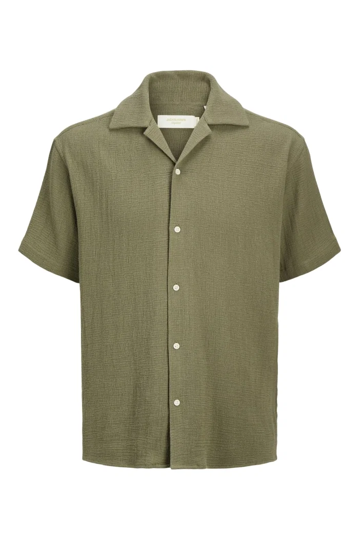 Jack and Jones JORCOBA STRIPE RESORT SHIRT SS SN dusty green