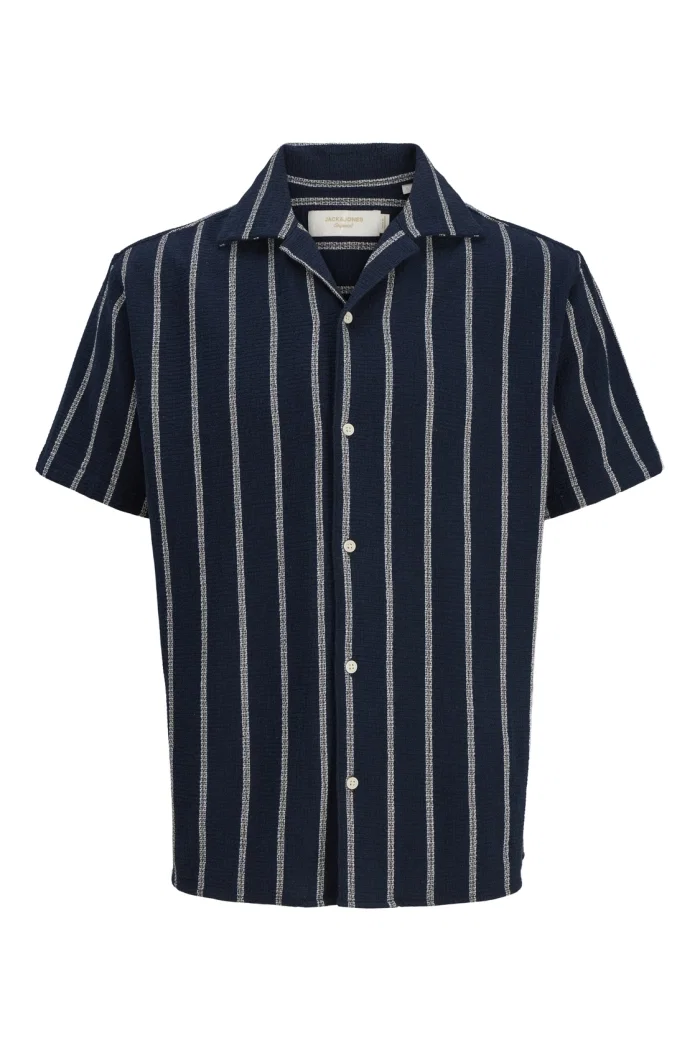 Jack and Jones JORCOBA STRIPE RESORT SHIRT SS SN sky captain/stripes