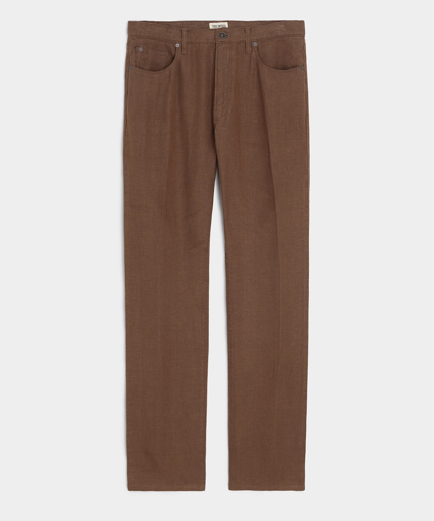 Image of Straight Fit 5-Pocket Linen Pant