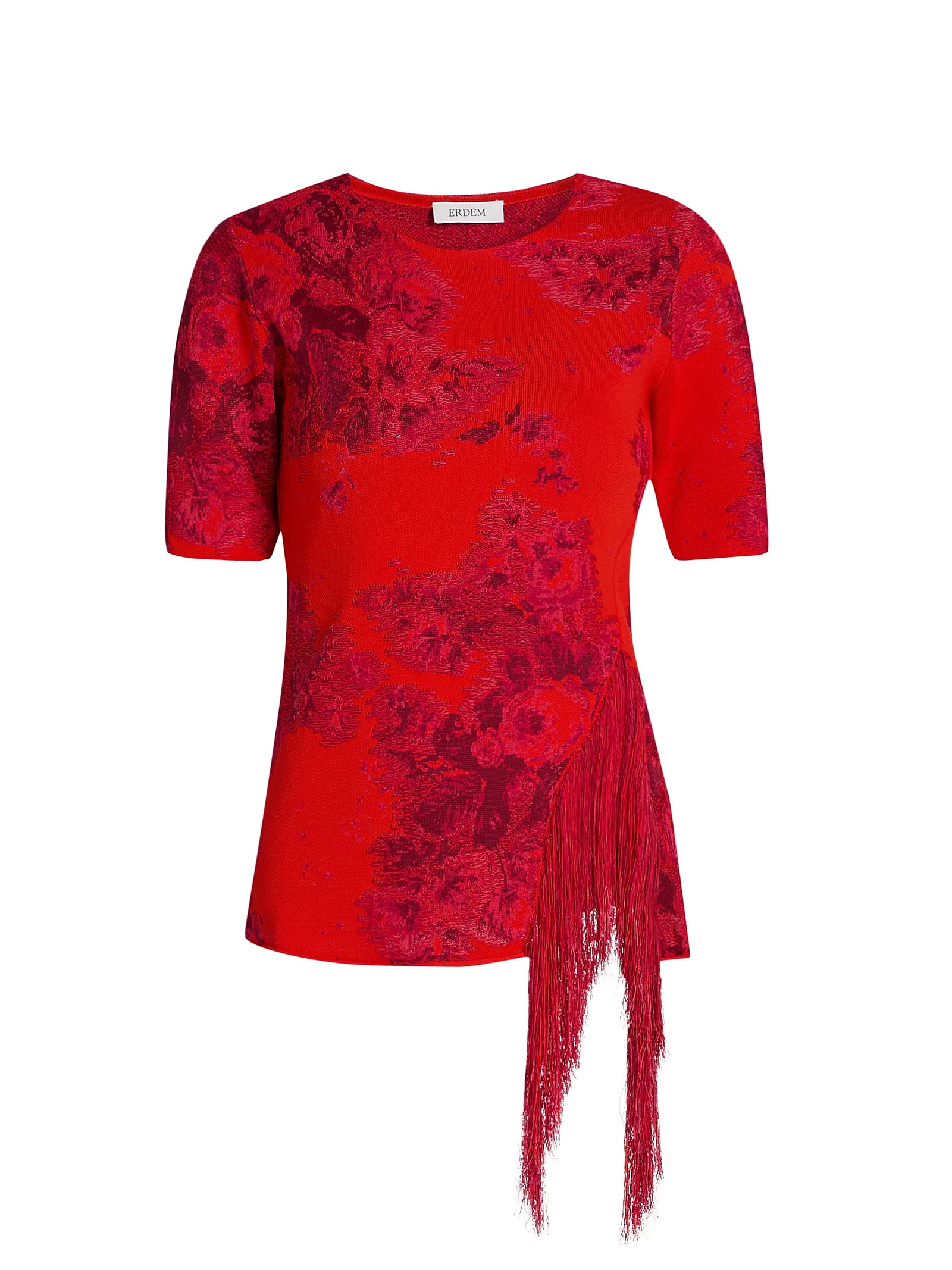 Erdem French Frayed Jacquard Knit Top