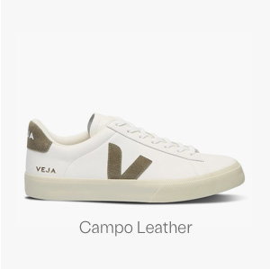 VEJA Men's Campo Leather Sneakers in White/Khaki
