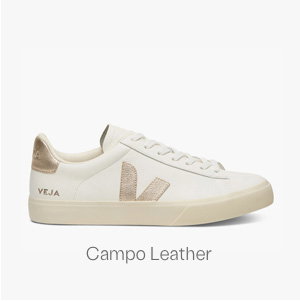 VEJA Women's Campo Leather Sneakers in White/Bronze