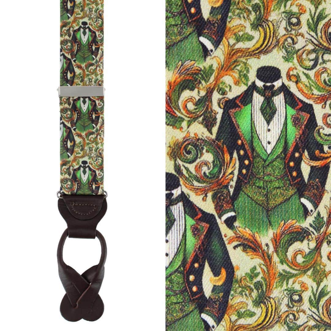 Image of Shall We Dance Silk Novelty Button End Braces
