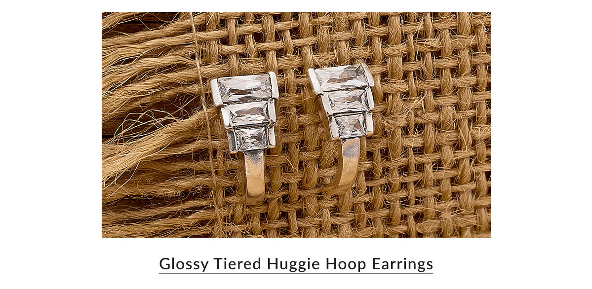 Glossy Tiered Huggie Hoop Earrings