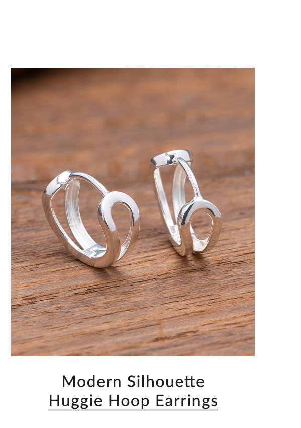 Modern Silhouette Huggie Hoop Earrings