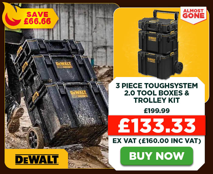 Dewalt DWST83526-1 3 Piece TOUGHSYSTEM 2.0 Tool Boxes & Trolley Kit