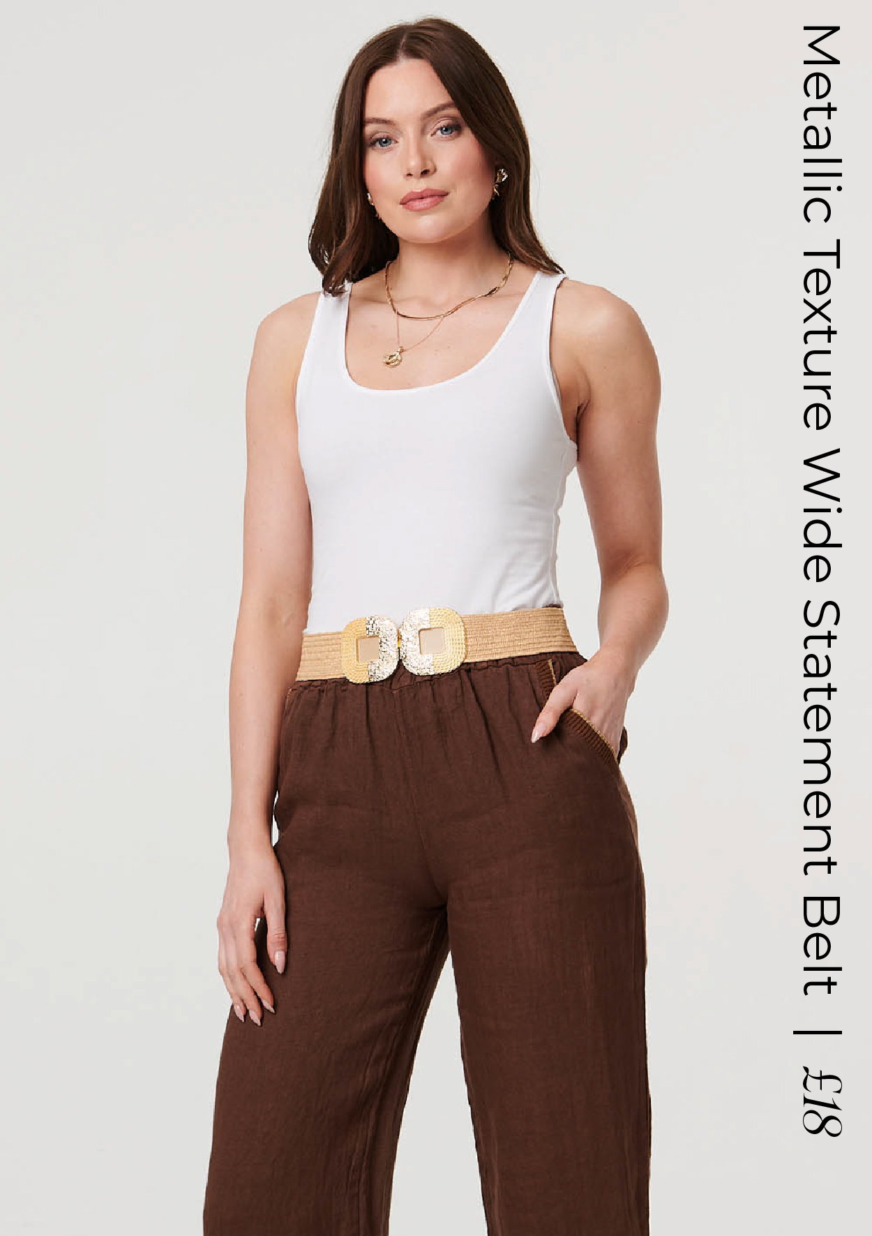 Metallic Texture Wide Statement Belt | Shop Now