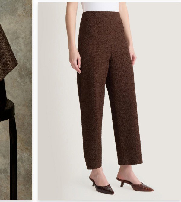 Cropped Wide Leg Pull-On Pant, Cobble Texture