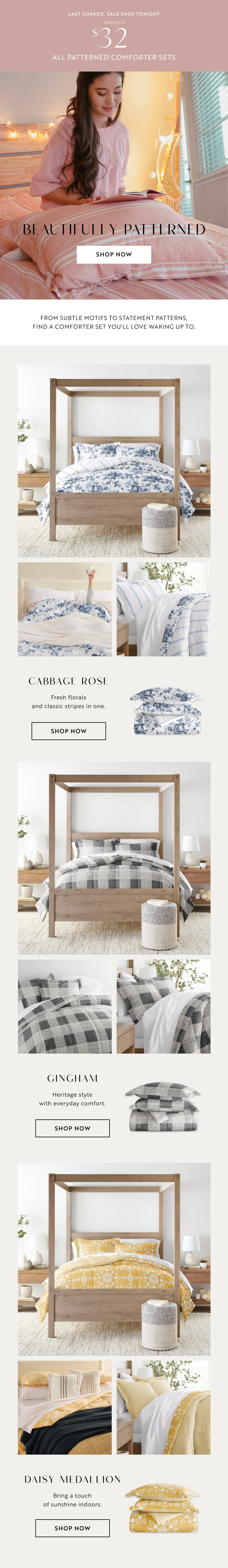 Starting at $32 All Patterned Comforter Sets - Shop Now