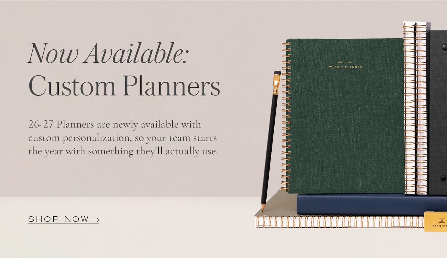 Now available - custom planners