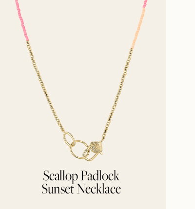 Scallop Padlock Sunset Necklace