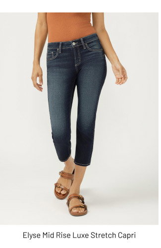 Elyse Mid Rise Luxe Stretch Capri