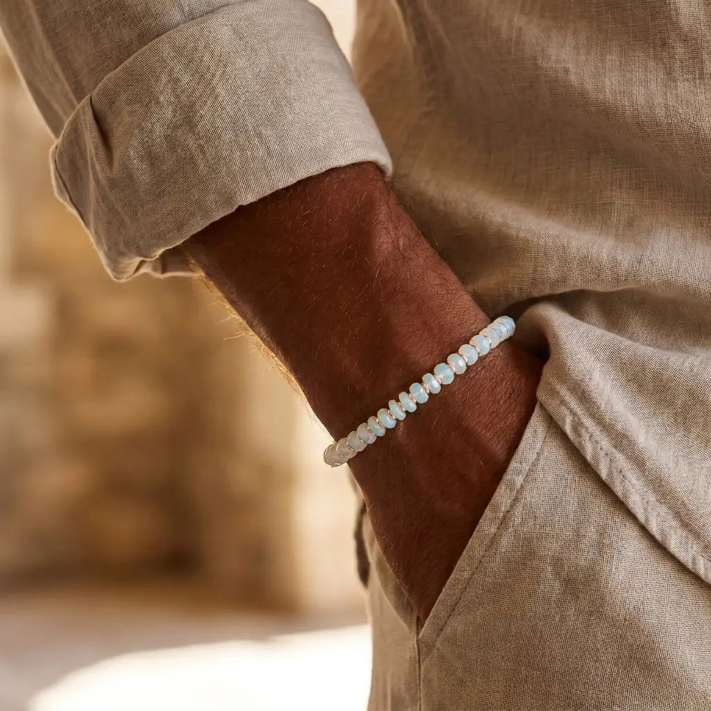 Ethiopian Opal Bracelet XII worn on the wrist