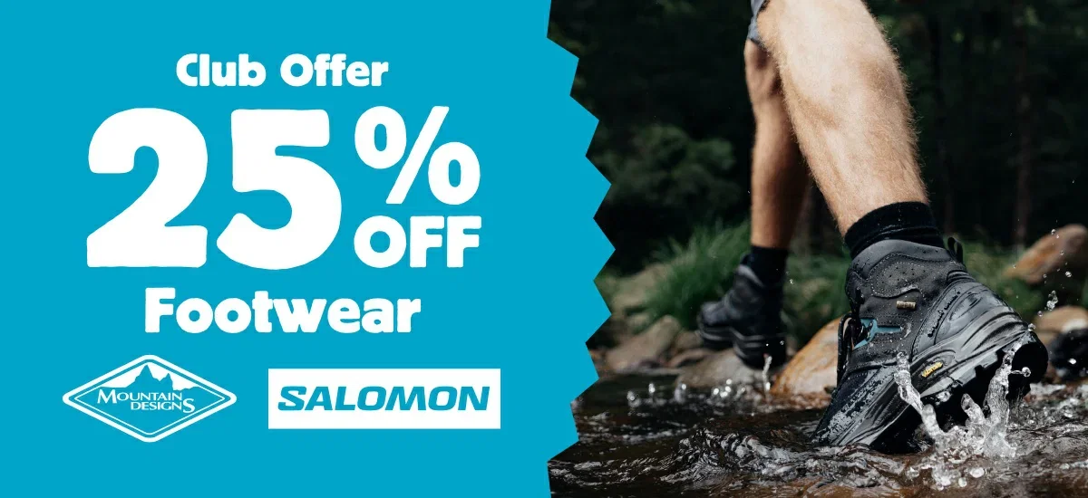 25% Off Footwear by Mountain Designs and Salomon