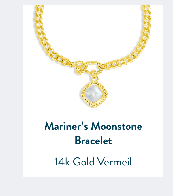 Mariner's Moonstone Bracelet By Captain Kate - 14k Gold Vermeil